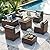UDPATIO Patio Furniture Set with Fire Pit Table, 8 Inch Armrest 7 Piece Outdoor Sectional Sofas, All-Weather Wicker Conversation for Garden, Backyard, Brown/Dark Grey