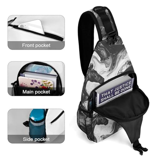 Mochila Crossbody Black Horse Abstract ligera y ajustable miniatura 4