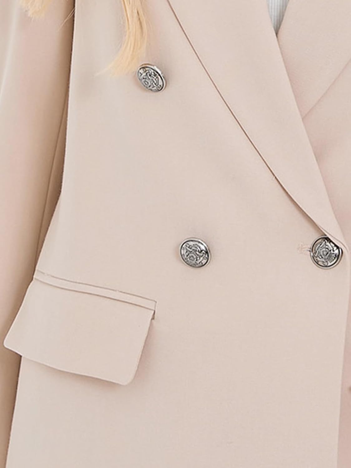 Women's Oversized Blazer Jacket - Double Breasted Professional Business Suit with Pockets for Work Office Casual Outfits - Image 5