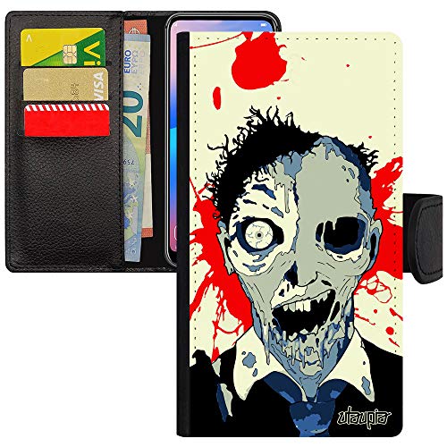 Coque rabat iPhone 12 Mini en cuir portefeuille à motif zombie noir