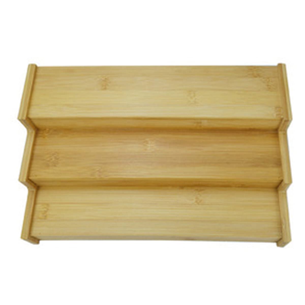 Hagsnec 3-Tier Non-Expandable Bamboo Spice Rack Step Shelf Cabinet Organizer