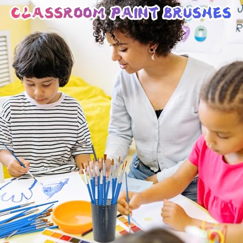 Image of Halobios Small Paint Brushes for Crafts, Paint Brushes Set for Acrylic Painting 30PCS Bulk, Mini Painting Brushes for Kids Adults Oil Watercolor Rock Painting Body Face Nail Art