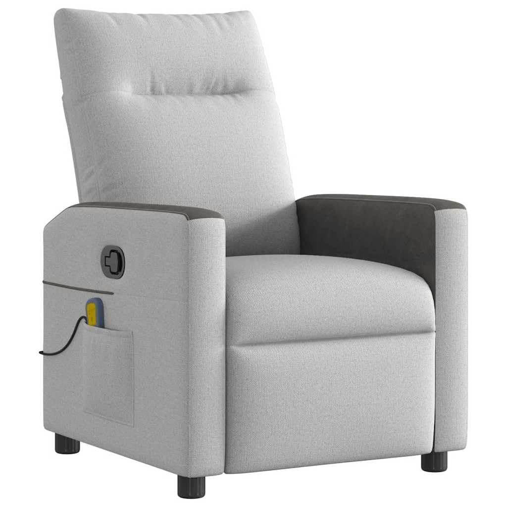 vidaXL Sillón de Masaje reclinable de Tela Gris Nube, sillón de Masaje reclinable, sillón, sillón reclinable, sillón de Masaje de Oficina