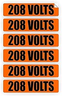 208 Volts Voltage Conduit Markers | Stickers | Decals | Labels Electrical 6X by Awareness Vinyl