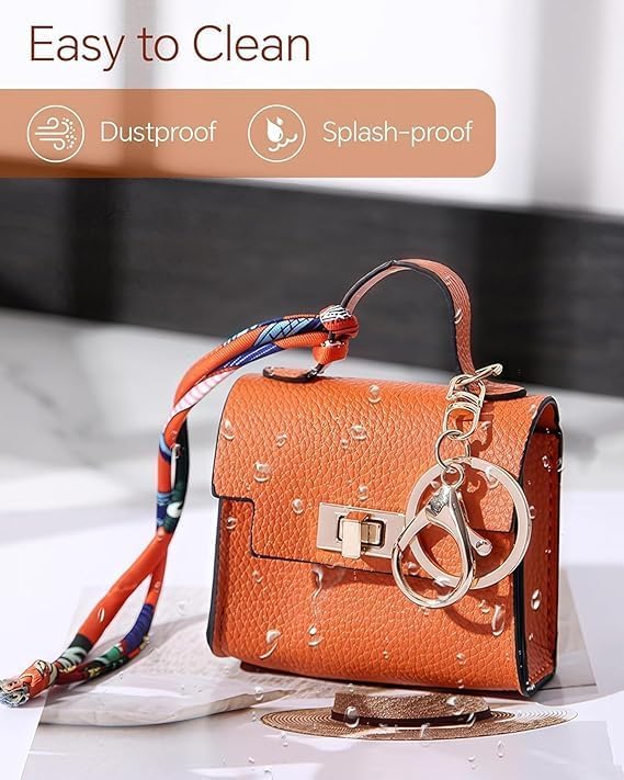 Image of Mini Backpack Keychain for Women & Girls | Cute PU Leather Purse Charm Keyring with Wrist Strap & Metal Hook | Fashion Bag for Handbags, Backpacks, Car Keys & Accessories