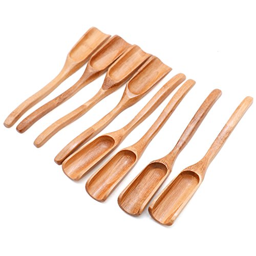 HUELE 8PCS Natural Bamboo Wood Tea Scoop-Tea Salt Coffee Flour Nuts & More