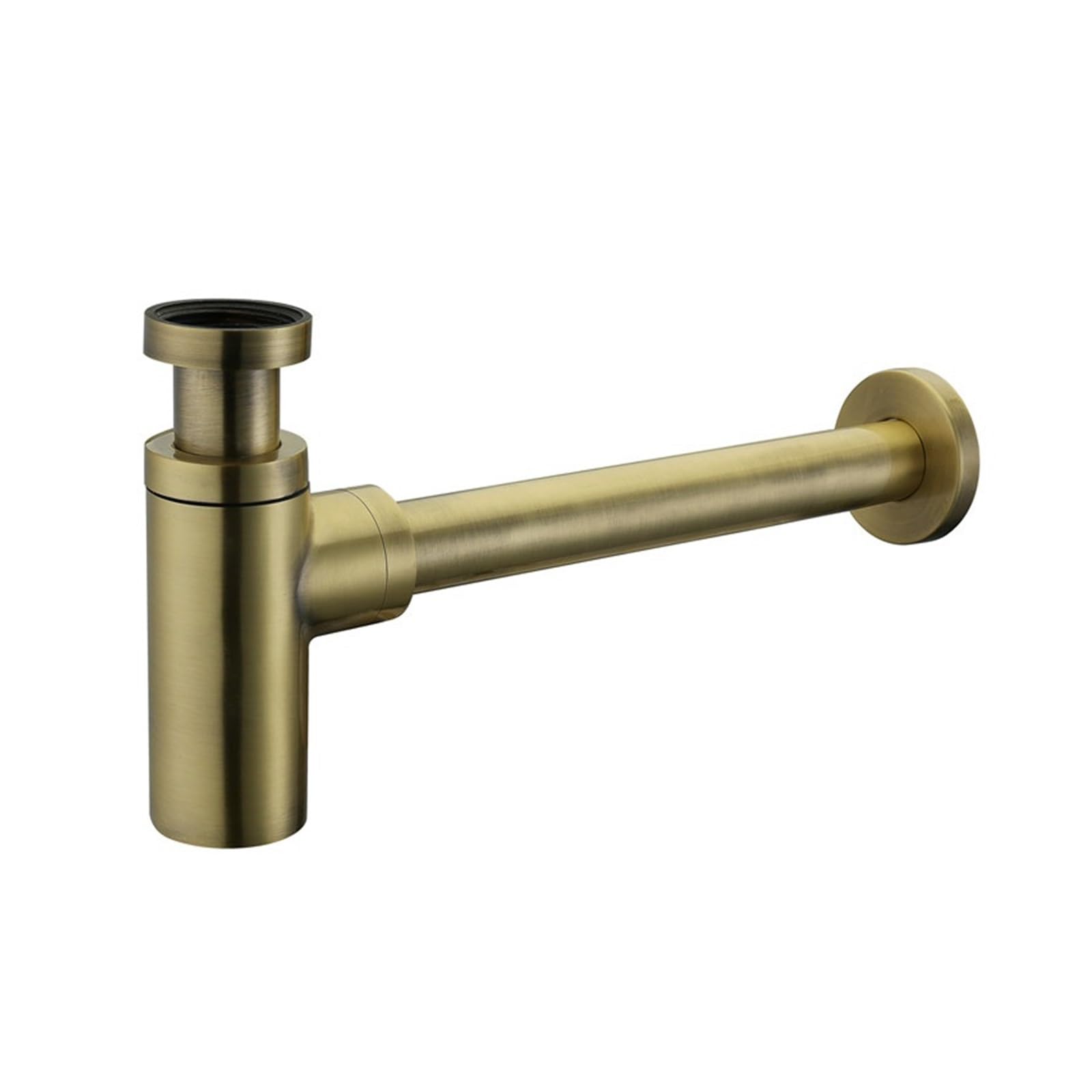 RAHBI Luksusowy matowy czarny mosiądz Euro Umywalka Butelka Hydraulika Rura do mycia Łazienka Syfon Syfon w nowoczesnym stylu leisurely (Color : Brush Bronze)