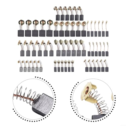 60PCS Electric Motor Carbon Brushes Replacement, 10 Different Models of Carbon Brushes Suitable for The Maintenance of Carbon Brush Motors