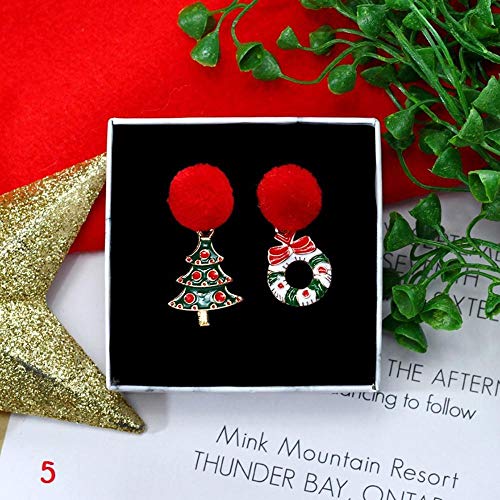 N/P Earrings Christmas Santa Claus Snow Snowman Bell Long Dangler Ball Women Stud Ear Drop – Image 6