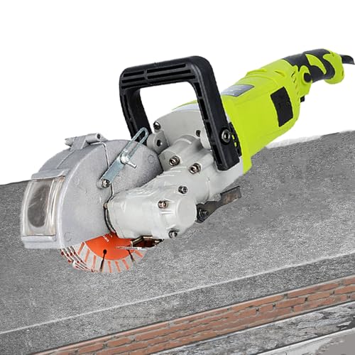 VNNHGB Macchina per scanalature a Muro con Scatola di Trasporto, 4000 W, scanalatrice elettrica per Mattoni, Granito, Marmo, Cemento, scanalatrice, profondità di Taglio 36 mm (Verde)