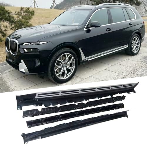 Estribos laterales para BMW X7 G07 2019-2024, 2 piezas plata y negro