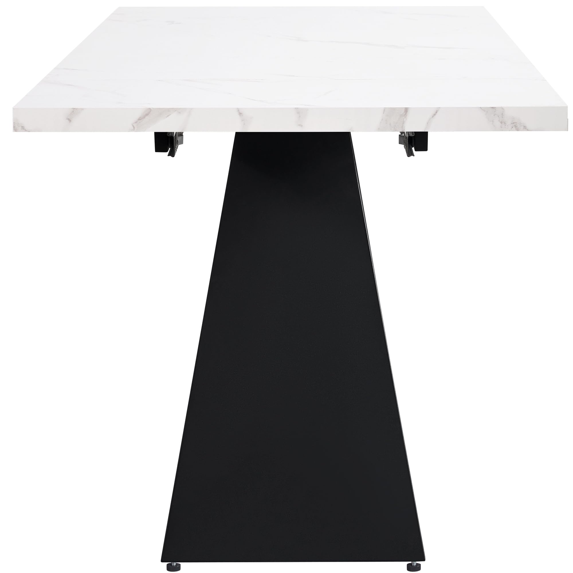 Mesa de comedor extensible (99-159 x 74 cm), mesa de cocina con amplia superficie de trabajo, diseño flexible, adecuada para oficina en casa y sala de estar, con patas de columna (tablero