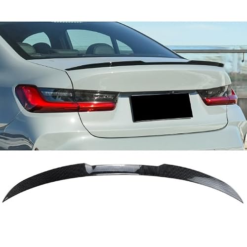 WENINETIES Car Spoiler Rear for BMW 3 Series G20 320i 325i M3 2019-2025, Sedan Rear Trunk Boot Lip Wing Spoiler, Rear Wing Spoiler Trim Cover,Carbon Fiber Look
