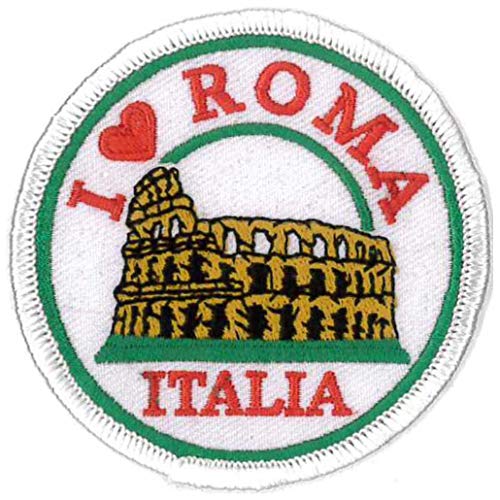 Patch I Love Roma toppa termoadesiva ricamato 7 cm diametro-1206