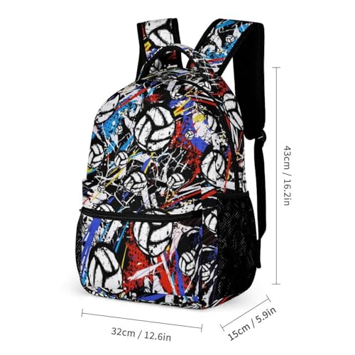 Volleyball School Backpack for Kids Girls Boys, 16 Inch Cool Volleyball Themed Bookbag, Personality School Backpack for Students Children, sustainable, Lightweight, Large Capacity3