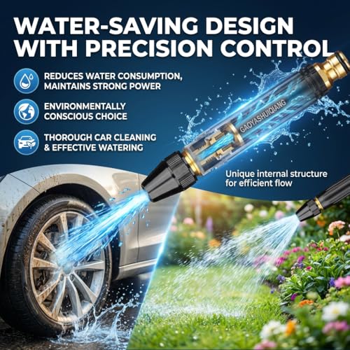 Image of Larnto High Pressure Sprayer, Home High Pressure Car Wash Water Gun, Home High-Pressure Car Wash Water Gun with Booster Nozzle, Must-Have for Watering Plants and Vegetables, and car Washing