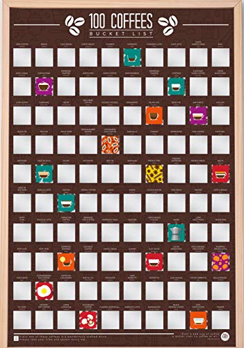 Gift Republic 100 Coffee Bucket List Scratch Poster