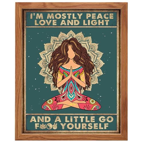 I'm mostly Peace Love and Light FRAMED - Boho Art