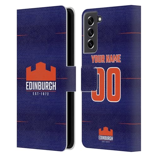 Coque Samsung S21 FE 5G Edinburgh Rugby portefeuille en cuir avec support vidéo intégré