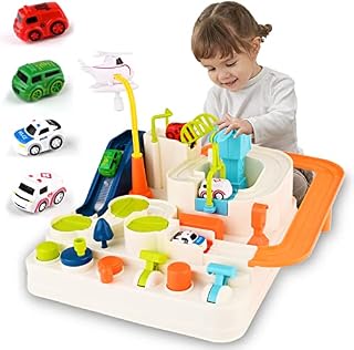 Car Adventure Toys,Toy Cars Rescue Adventure Race Track with 4 Vehicles,City Rescue Preschool Educational Toy Vehicle,Adventure Vehicles Toy Learning and Intelligence Educational Toys,Boys Girls