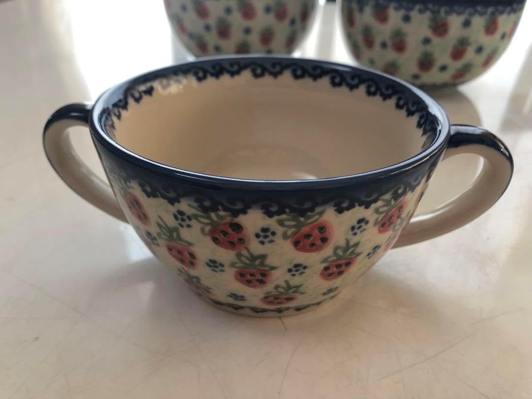 ポーリッシュポタリー ポーランド食器　いちご 3点セット ポーリッシュポタリー ポーランド食器 いちご 3点セット ポー