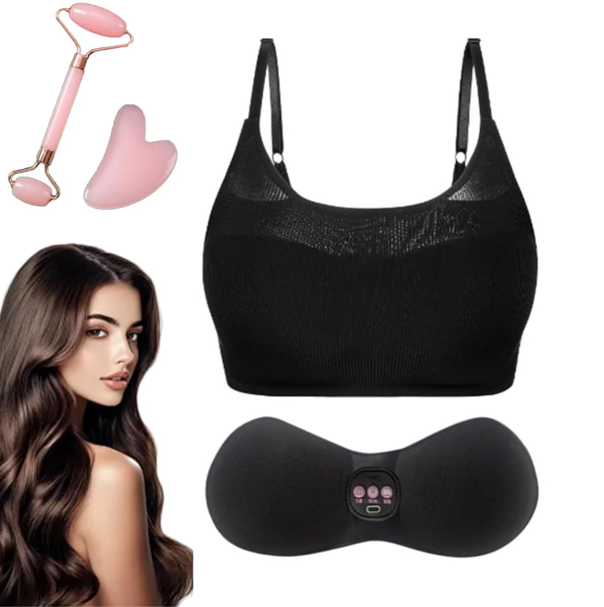 Brassière Massante Curvélla, Masseur Électrique De Massage De 3 Modes, Soutien-Gorge Massage Chauffant Femme, Soutien Gorge Massant, Soulage Douleurs Mammaires
