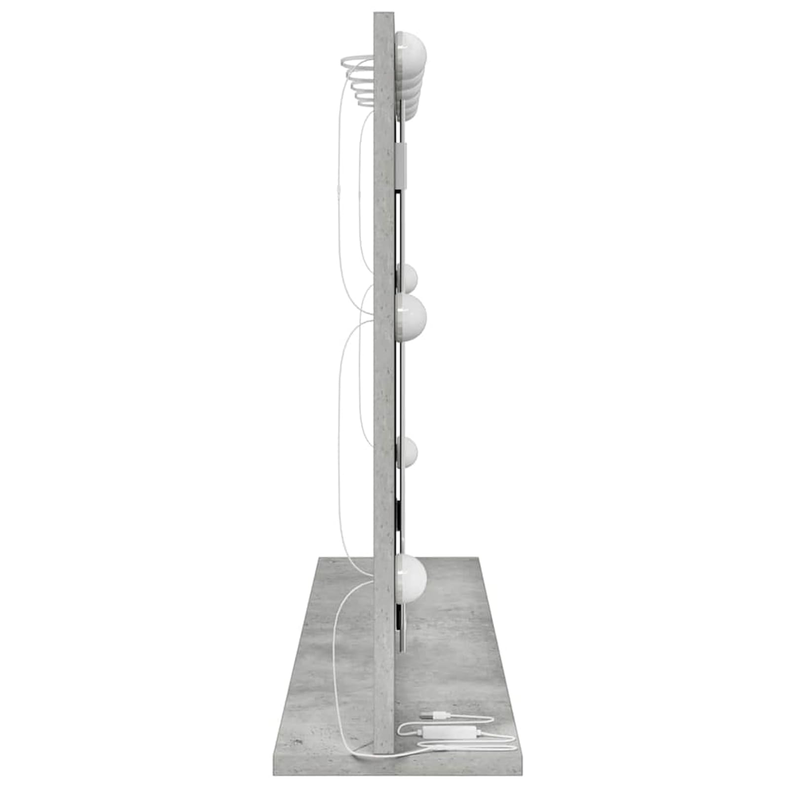 Gecheer Make-Up Spiegel Beton grau Glas 80 x 55 x 18 cm Rechteckig, Deko Spiegel Bathroom Mirror für Badezimmer Make-up Rasur Wohnung Hotel868296