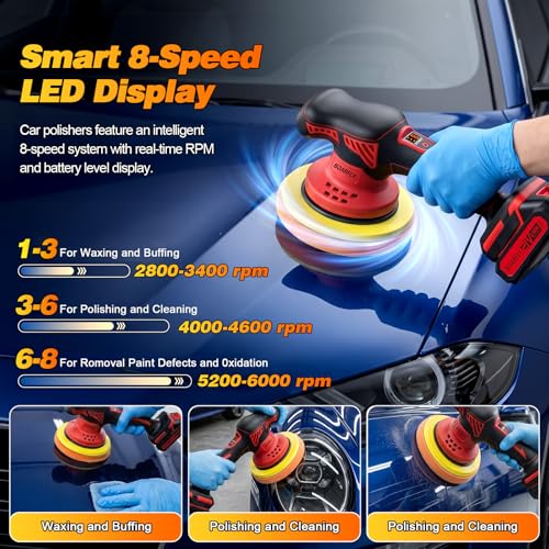 Cordless 6-Inch 8-Speed DA Polisher
