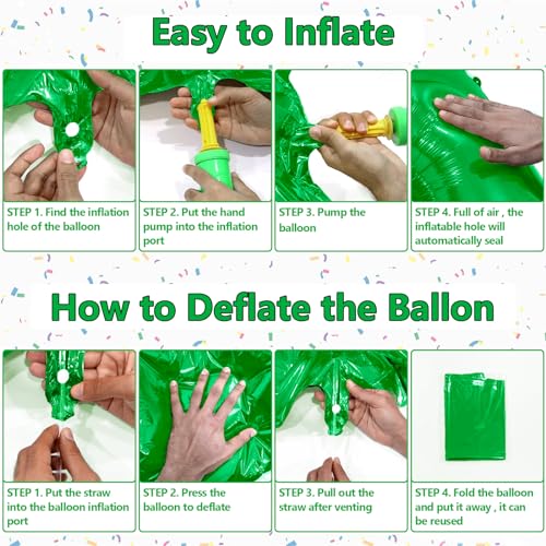 Image of Number Balloons Green Party Balloon - Giant Number 6 Balloon, 40 Inch Large Balloon for St. Patrick's Day Games Theme Birthday Decoration, Girls Boys Party Supplies