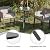 VICLLAX Patio 3 Pieces Outdoor Bar Set, 27.6" Round Bar Height Table with Umbrella Hole and 2 Swivel Rattan Chairs, Outdoor Bistro Set for Lawn, Garden, Porch, Dark Grey/Grey