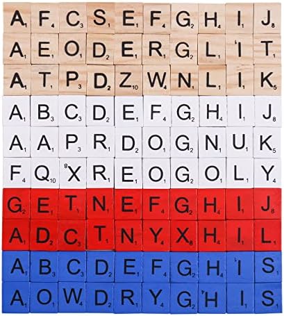 DSYJ Domino & Tile Games, Wood Letter Tiles, Scrabble Letters for Crafts - DIY Wood Gift Decoration - Scrabble Crossword Game Wood Color 400 Pcs