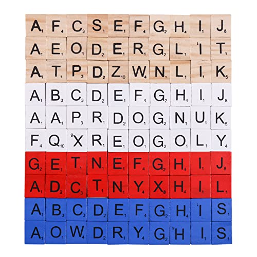 Dsyj Domino & Tile Games, Wood Letter Tiles, Scrabble Letters For Crafts - Diy Wood Gift Decoration - Scrabble Crossword Game Wood Color 400 Pcs #TOP2
