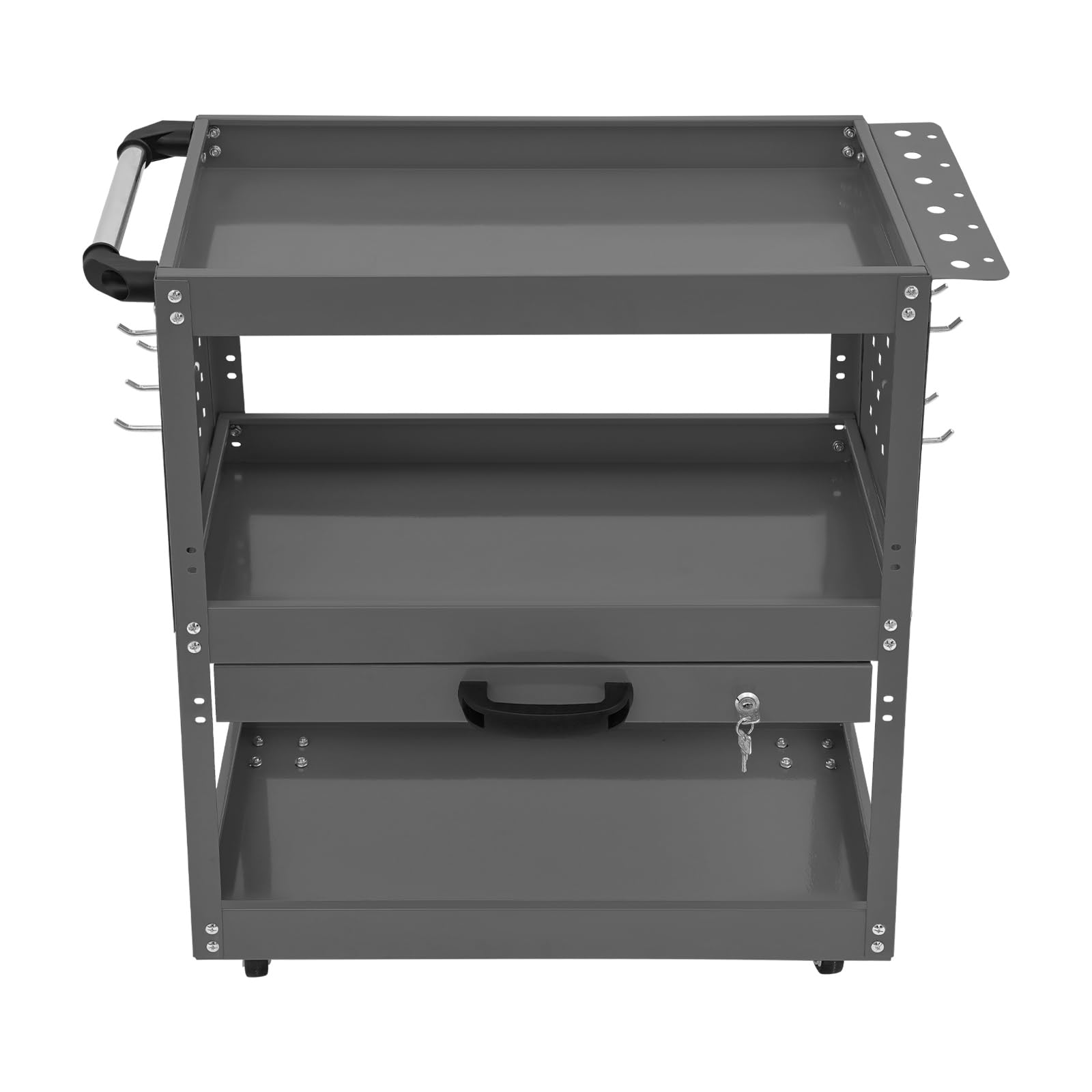 Carro de herramientas de 3 niveles (hasta 249,47 kg), color gris