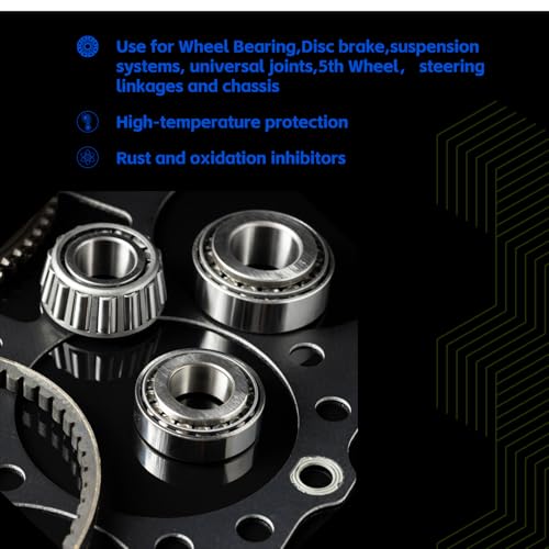 Image of 10 Tubes High Temperature Wheel Bearing Grease for Semi Truck,Tractor,Marine,Trailer,5th Wheel,Ball Joint,Axle,Lithium Complex Grease Tube, Blue, #2,14 OZ