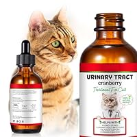 Katzen Harnwegsinfektion Behandlung Tropfen,2 FL oz Katzen UTI Heiltropfen mit Cranberry Extrakt Unterstützt Blase, Nierenstein, Prävention von Inkontinenz bei Harnversorgung Gesundheit für Katzen