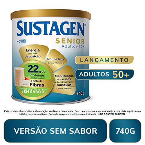 Sustagen Senior Complemento Alimentar 50+ Sem Sabor Lata 740g