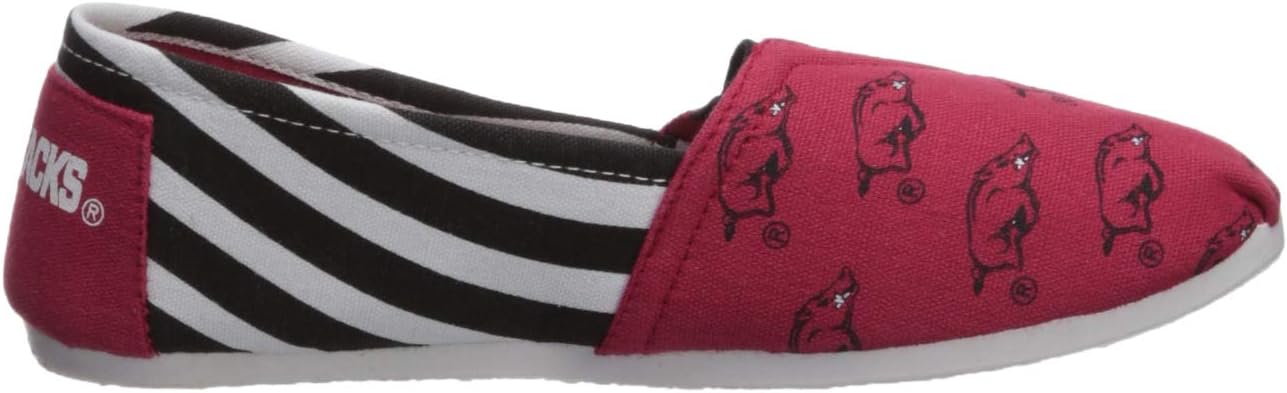 FOCO Arkansas Razorbacks NCAA Womens Stripe Canvas Shoes - S