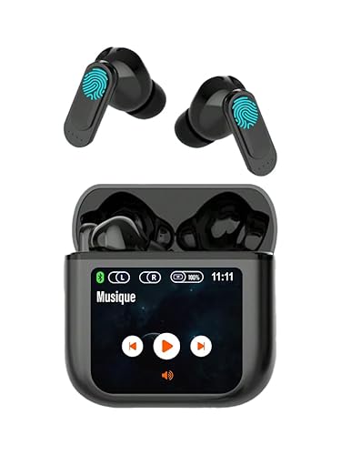 Wireless Bluetooth Earbuds, Noise Cancelling, Up to 30 Hours Playtime, Bluetooth 5.4 Earbuds with LED Touch Screen, Space Audio, Smart Charging Box, Compatible IOS ANDROID