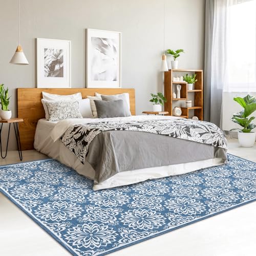 Tapete Decorativo Floral Boho 5x8 Pies Lavable Antideslizante miniatura 7