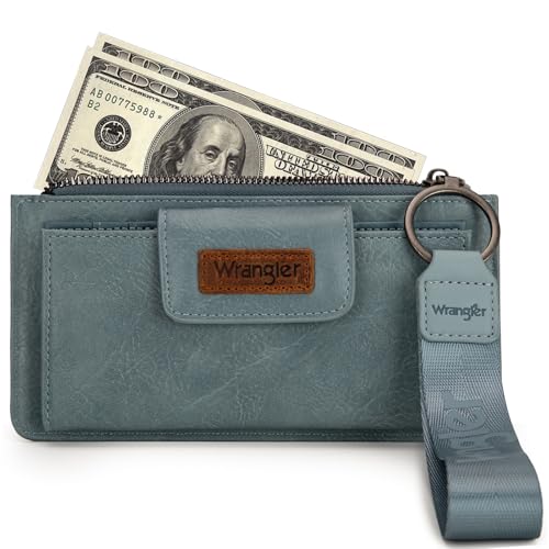 Image of Montana West X Wrangler Wristlet Wallet Large Clutch Women's Wallets Rfid Card Cases & Money Organizers with Coin Purse and Smooth Zipper