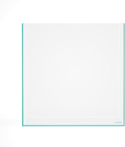 Miniatura 153 de LANDEN Tanque de acuario de hierro bajo sin borde de 25C de 3.7 galones, 9.84 x 9.84 x 9.84 pulgadas de alto, 0.197 in de grosor con alfombrilla