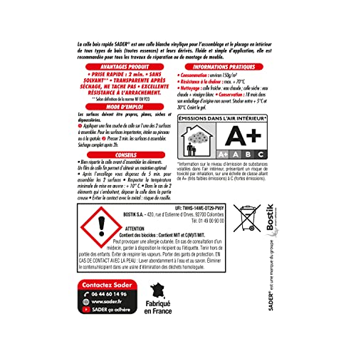 Sader houtlijm/houtlijm, secondelijm, transparant, 040940 - Afbeelding 3