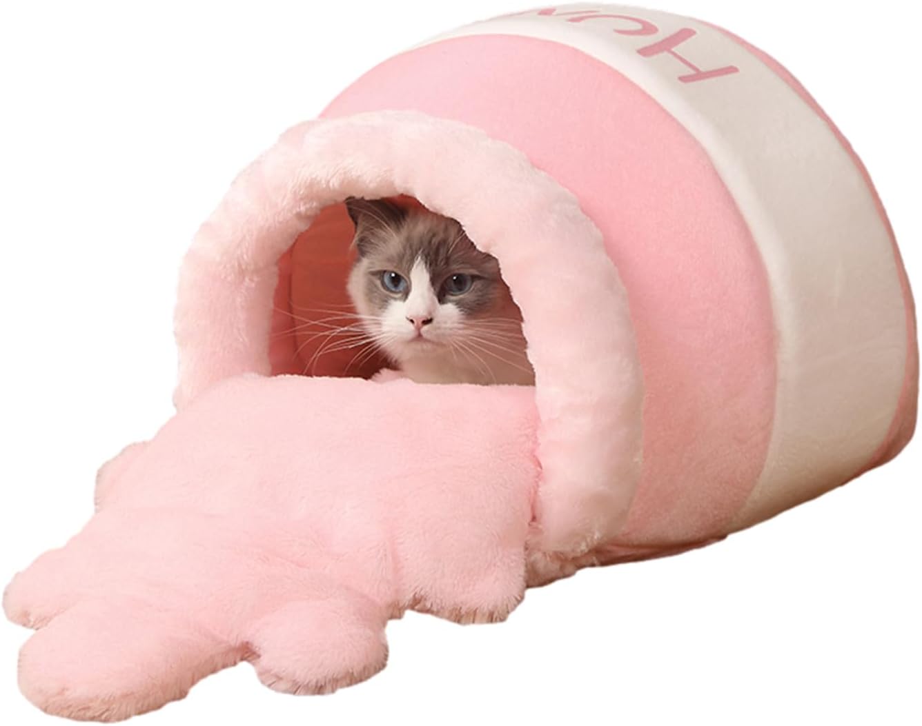 Cat Nest, Honey Pot Cat Nest, Winter Thick Foldable Closed Honeypot Shape, Comfortable Pet Cat House, Can be Placed in The Dining Room, Study Room, Bedroom, Living Room (B)
