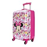 Bioworld Minnie Mouse Classic 4-Wheel 20' Kids Luggage Suitcase for Travel & Adventures, Pink/Multicolor