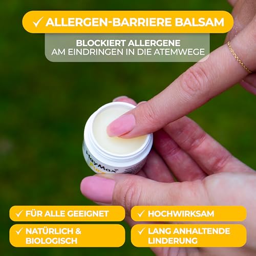 HayMax Heuschnupfen Nasenfilter - Pur 5 ml – Bio Allergie Nasenfilter bei Pollenallergie, macht nicht müde – Fängt Pollen, Staub und Allergene ab – Für Erwachsene, Kinder und Schwangere geeignet