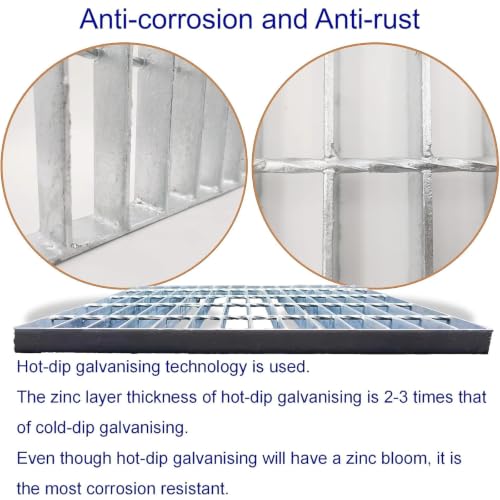 Image of Galvanized Steel Drain Grate, Driveway Channel Cover 24x24 in