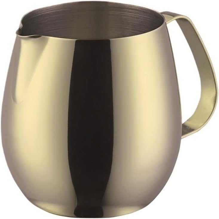 milk frothing pitcher, 10oz Stainless Steel Milk Frothing Pitcher – 300ml Precision Spout For Latte Art, Barista-Grade Steaming Jug, Coffee Accessories,for coffee machines(300ml-champagnegold)