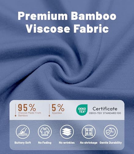 Image of NACHILA Men's Pajama Set, Cooling Bamboo Viscose Short Sleeve Top & Shorts