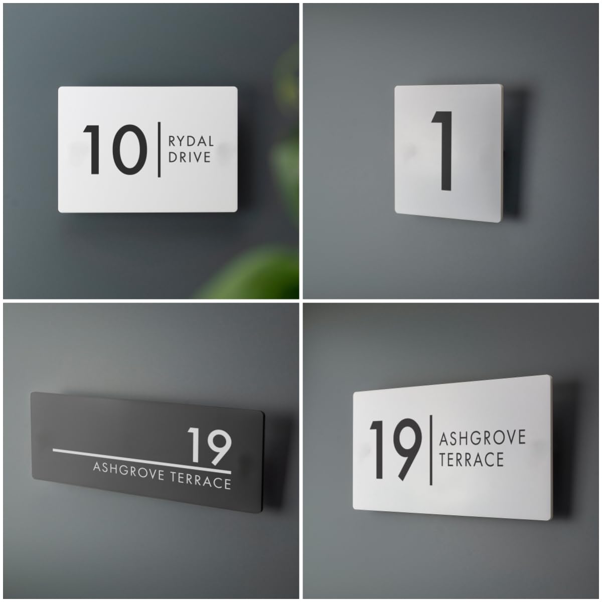 Numéro de Maison,Plaque Numero Maison Numéro de porte de maison moderne en acrylique, résidence, hôtel, restaurant, rue personnalisée, numéro de maison 3D, noir et blanc, gris(Gray,20x14cm(3mm thick))