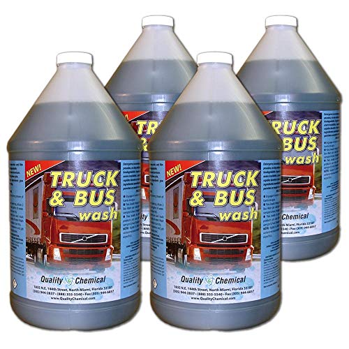 Quality Chemical Truck & Bus Wash - Heavy-duty Industrial Strength Super-foaming Grease-Cutting Soap - Foam Car Wash Soap for Trucks and Car wash foam soap - 1 Gallon -128 oz (Pack of 4)